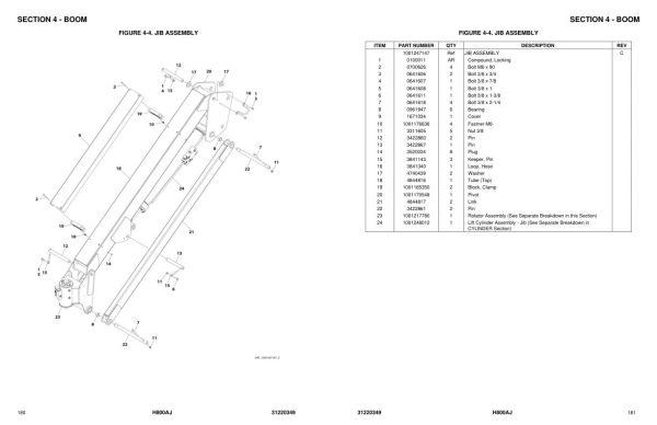 JLG Boom Lifts H800AJ Parts Manual 31220349 2023 PVC 2207 1
