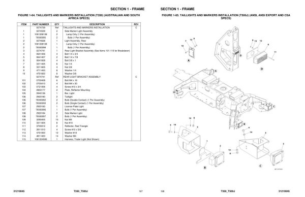 JLG Boom Lifts T350 T500J Parts Manual 31219045 2023 PVC 2101 1