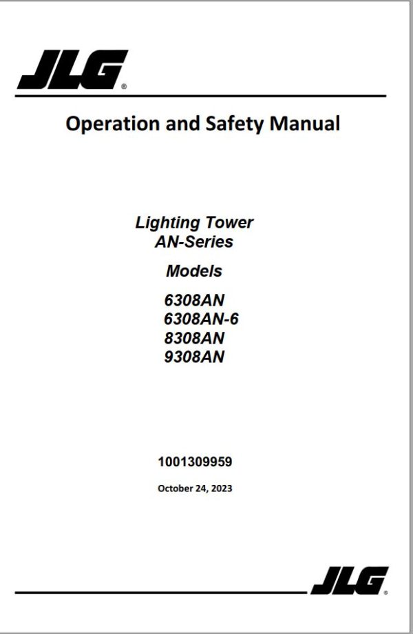JLG Light Towers AN Series Operation Safety Manual 1001309959 2023
