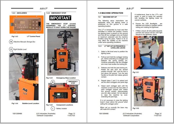 JLG Light Towers LT3 Operation Safety Manual 1001309466 2023 1