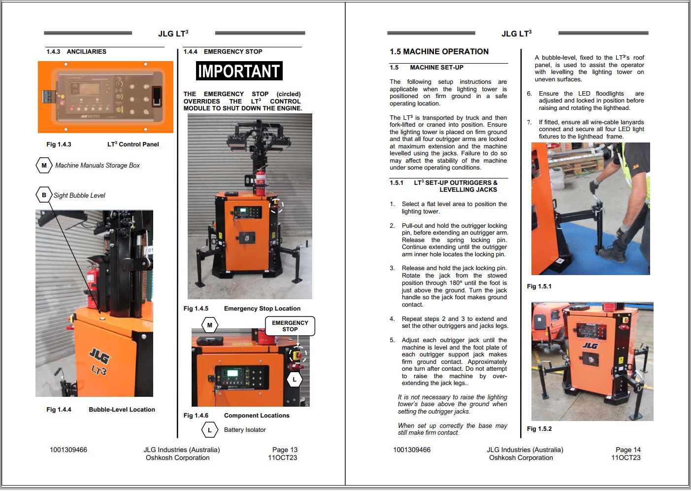 JLG Light Towers LT3 Operation Safety Manual 1001309466 2023 1