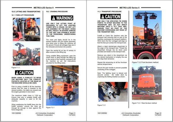 JLG Light Towers Metro LED Series II Operation Safety Manual 1001309590 2023 1