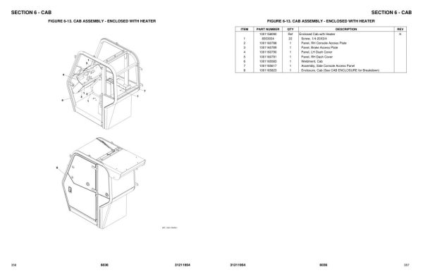 JLG SKYTRAK Telehandlers 6036 Parts Manual 31211954 2023 PVC 2211 1
