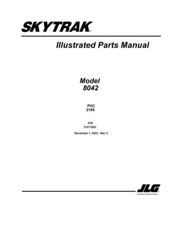JLG SKYTRAK Telehandlers 8042 Parts Manual 31211623 2023 PVC 2105