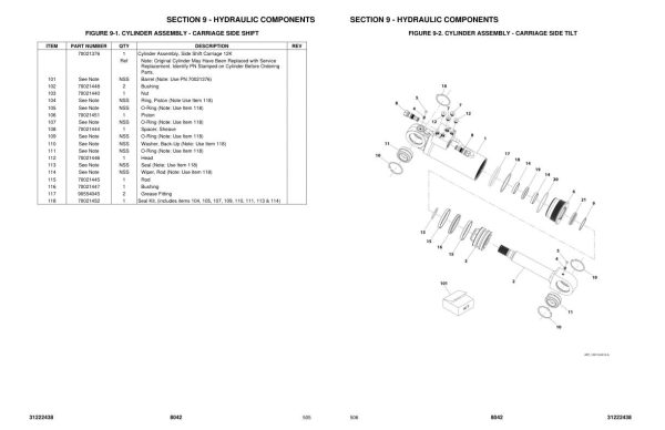 JLG SKYTRAK Telehandlers 8042 Parts Manual 31222438 2023 PVC 2311 1