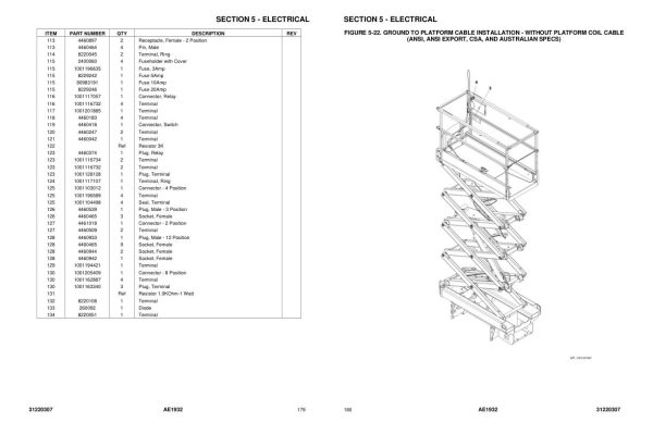 JLG Scissor Lifts AE1932 Parts Manual 31220307 2023 PVC 2204 1