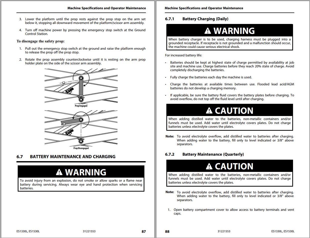 JLG Scissor Lifts ES1330L ES1530L Operation Safety Manual 31221553 2023 PVC 2304 1