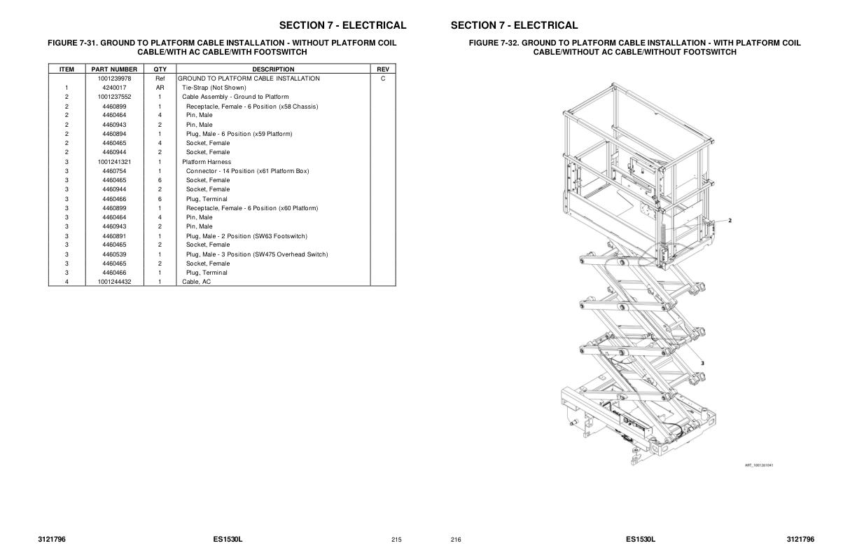 JLG Scissor Lifts ES1530L Parts Manual 3121796 2022