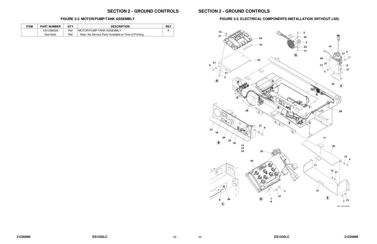 JLG Scissor Lifts ES1530LC Parts Manual 31220696 2023 PVC 2204 2210 1