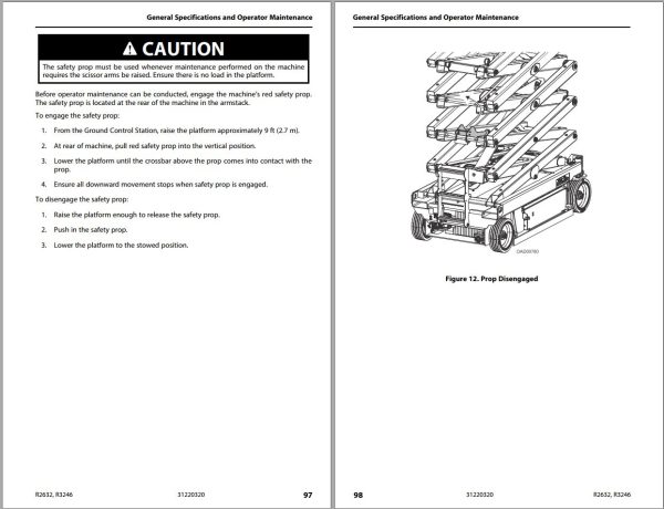 JLG Scissor Lifts R2632 R3246 Operation Safety Manual 31220320 2022 PVC 2204 1