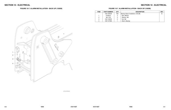 JLG Telehandlers 1043 Parts Manual 31211537 2023 PVC 2011 1