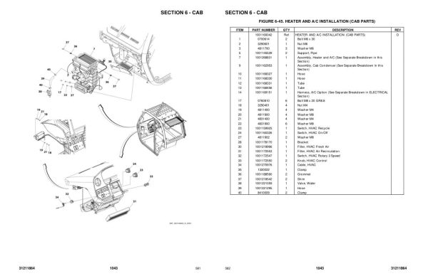 JLG Telehandlers 1043 Parts Manual 31211864 2023 PVC 2205 1