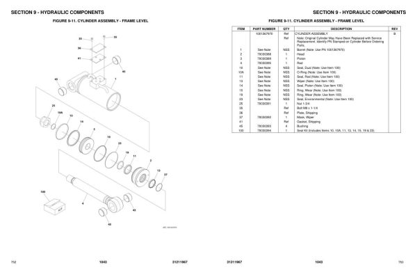 JLG Telehandlers 1043 Parts Manual 31211967 2023 PVC 2211 1