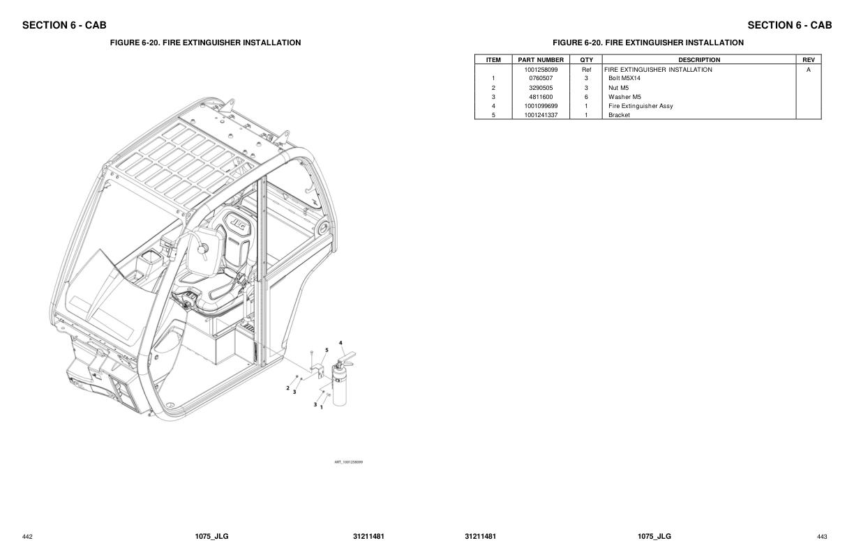 JLG Telehandlers 1075 Parts Manual 31211481 2023 PVC 1911 2005 1