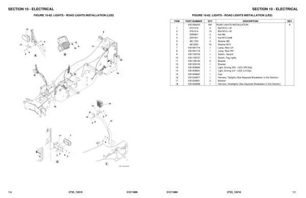 JLG Telehandlers 12010 2733 Parts Manual 31211889 2023 PVC 2205 1
