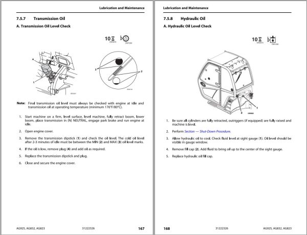 JLG Telehandlers AG823 AG832 AG925 Operation Safety Manual 31222326 2023 PVC 2305 1