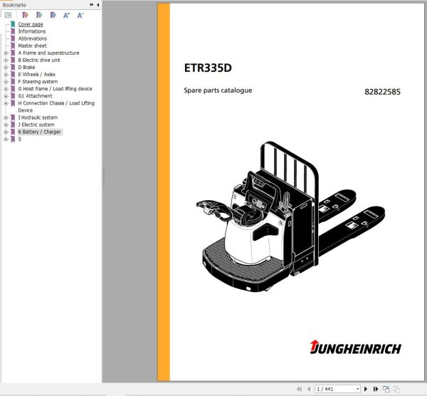 Jungheinrich Forklift ETR335D Spare Parts Catalog 82822585 1