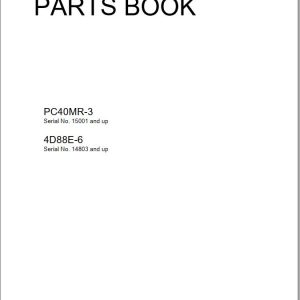 Komatsu Crawler Excavators PC40MR 3 Part Book ZEN00025 00
