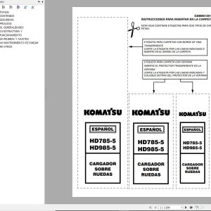 Komatsu Dump Truck HD785 5 HD985 5 Shop Manual GSBM013915 ES