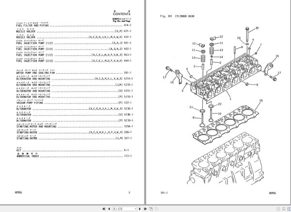 Komatsu Engine 6D95L Part Book 1