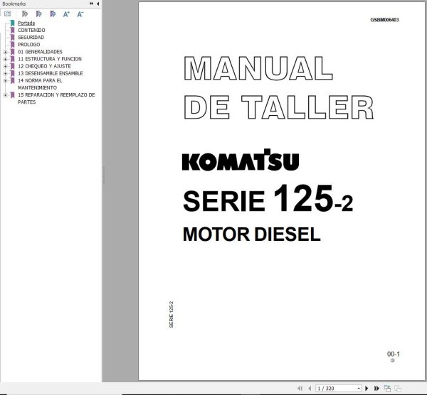 Komatsu Engine Series 125 2 Shop Manual GSBD006403 ES
