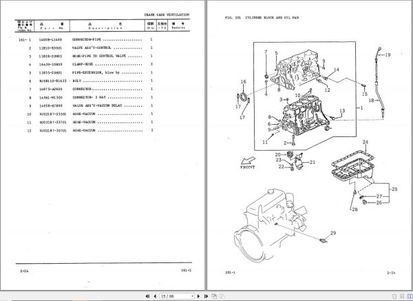 Komatsu Engine Z 24 Part Book Z24 PNE1 1