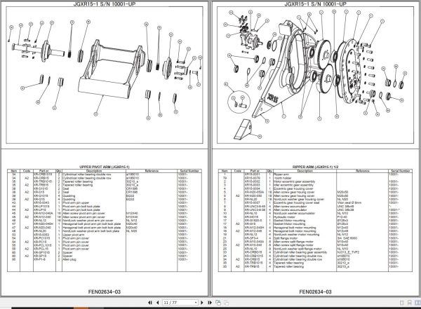 Komatsu Excavator JGXR10 1 Part Manual FEN02634 03 1