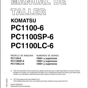 Komatsu Excavator PC1100 6 PC1100SP 6 PC1100LC 6 Shop Manual GSBM014206 ES