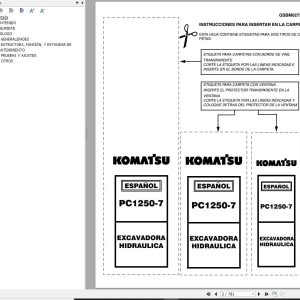 Komatsu Excavator PC1250 7 PC1250SP 7 PC1250LC 7 Shop Manual GSBM027302 ES