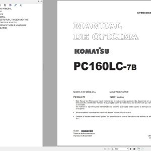 Komatsu Excavator PC160LC 7B Shop Manual KPBM028602 PT