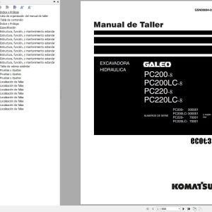 Komatsu Excavator PC200 8 PC200LC 8 PC220 8 PC220LC 8 Shop Manual GSN00084 02 ES