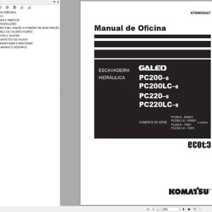 Komatsu Excavator PC200 8 PC200LC 8 Shop Manual KPBM008407 PT