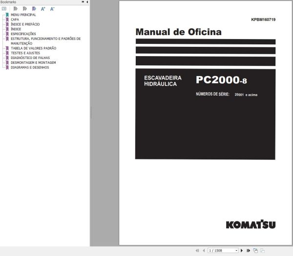 Komatsu Excavator PC2000 8 Shop Manual KPBM160719 PT