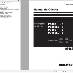 Komatsu Excavator PC300 8 to PC350LC 8 Shop Manual PT