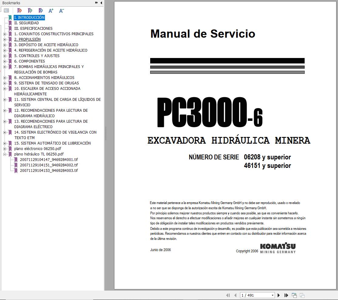 Komatsu Excavator PC3000 6 Service Manual ES
