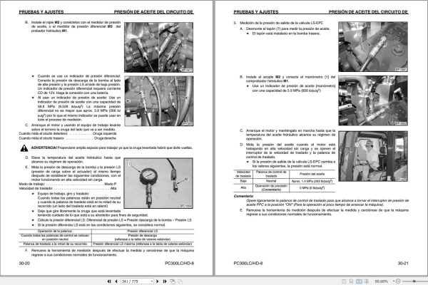 Komatsu Excavator PC300LC 8 PC300HD 8 Shop Manual GSBM018701 ES 1