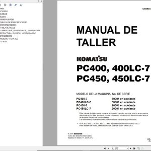 Komatsu Excavator PC400 PC400LC 7 PC450 PC450LC 7 Shop Manual GSBM033005 ES