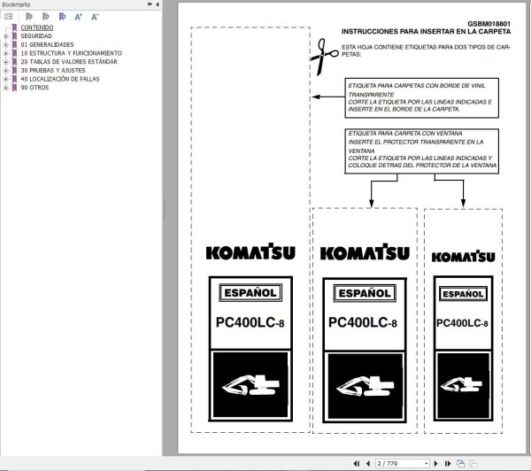 Komatsu Excavator PC400LC 8 Shop Manual GSBM018801 ES