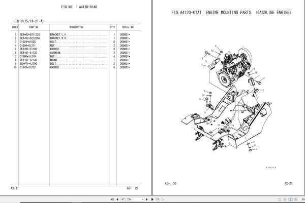 Komatsu Forklift FG10 18 FG15 18H FD10 18 Part Book FENO1859 01 1