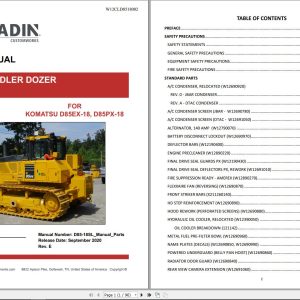 Komatsu Waste Handler Dozers D85EX 18 D85PX 18 Part Book W12CLD8518002