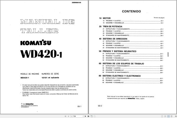 Komatsu Wheel Dozer WD420 1 Shop Manual SSBM000100 ES