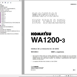 Komatsu Wheel Loader WA1200 3 Shop Manual GSBM018214 ES