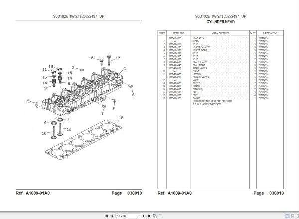 Komatsu Wheel Loader WA180 3 Parts Book