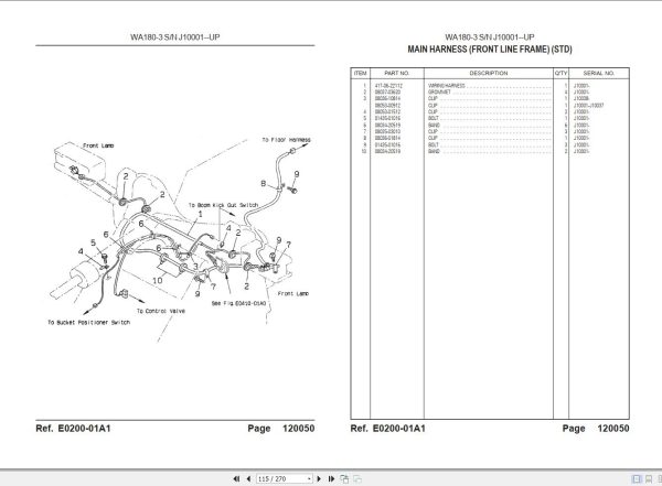 Komatsu Wheel Loader WA180 3 Parts Book 1