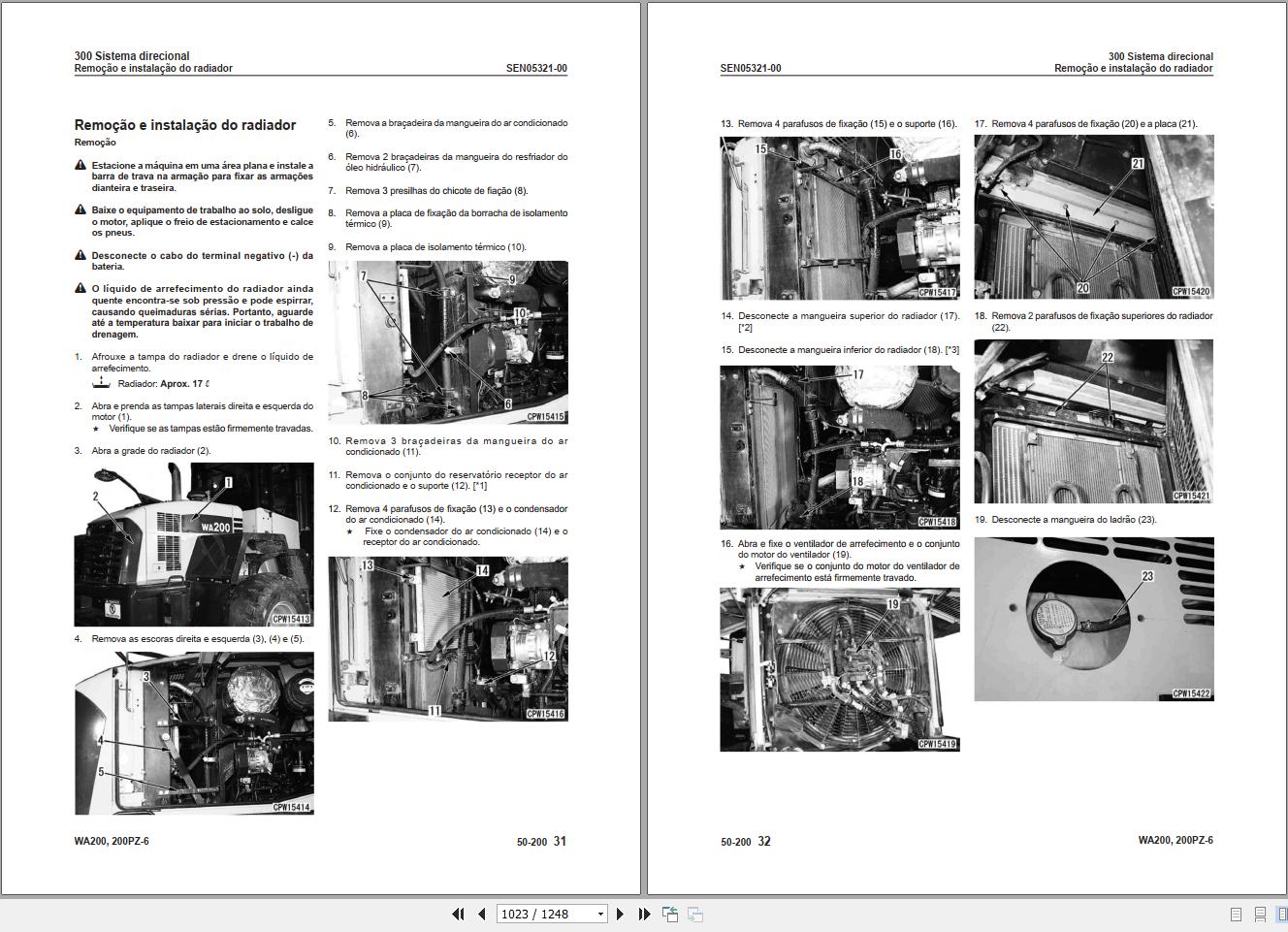 Komatsu Wheel Loader WA200 6 Shop Manual KPBM529201 PT 1