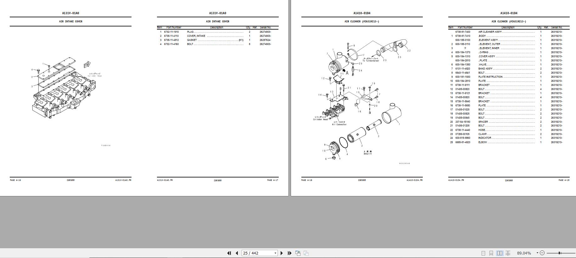 Komatsu Wheel Loader WA320 5 W Part Book KEPB001400 1