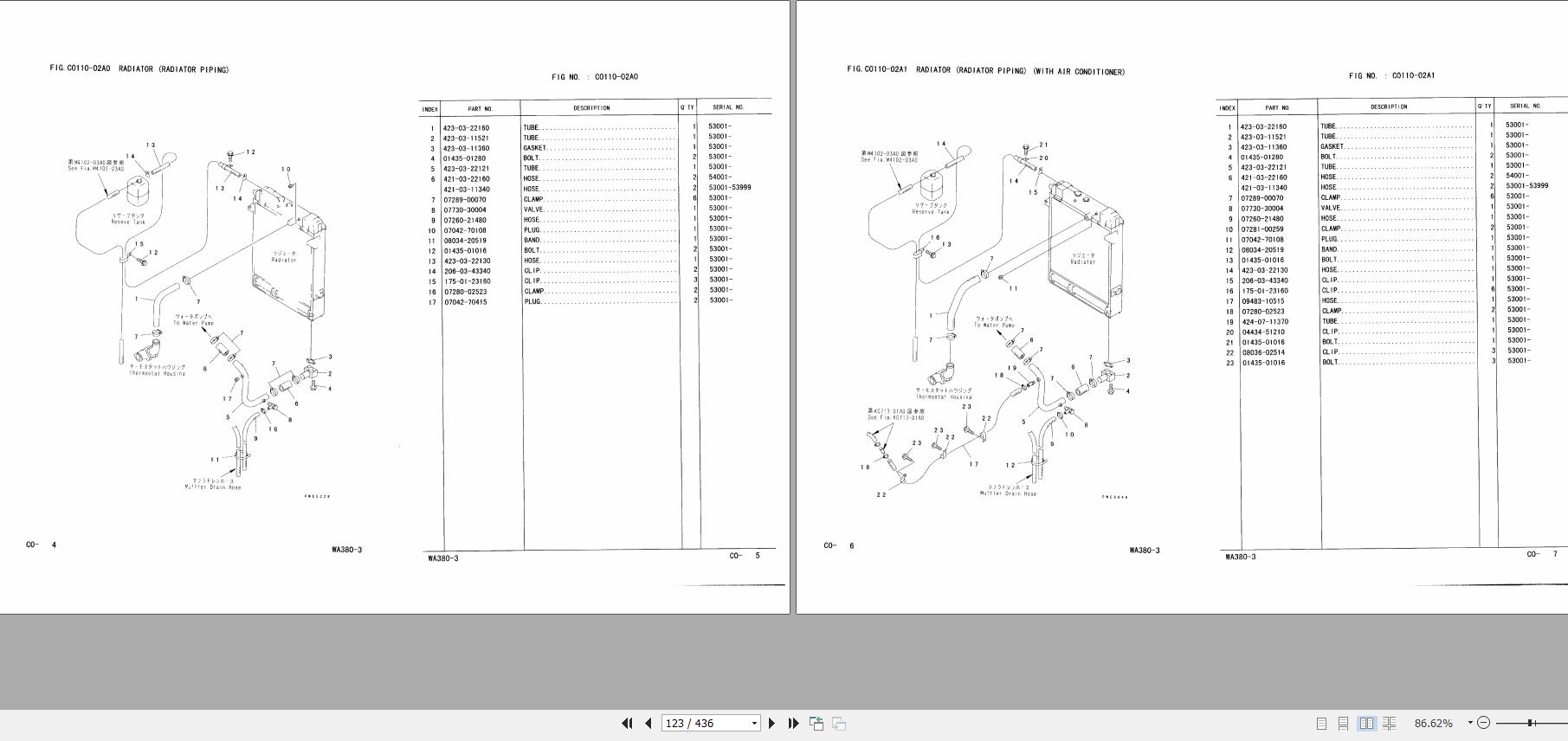 Komatsu Wheel Loader WA380 3 Part Book PEPB051900 1