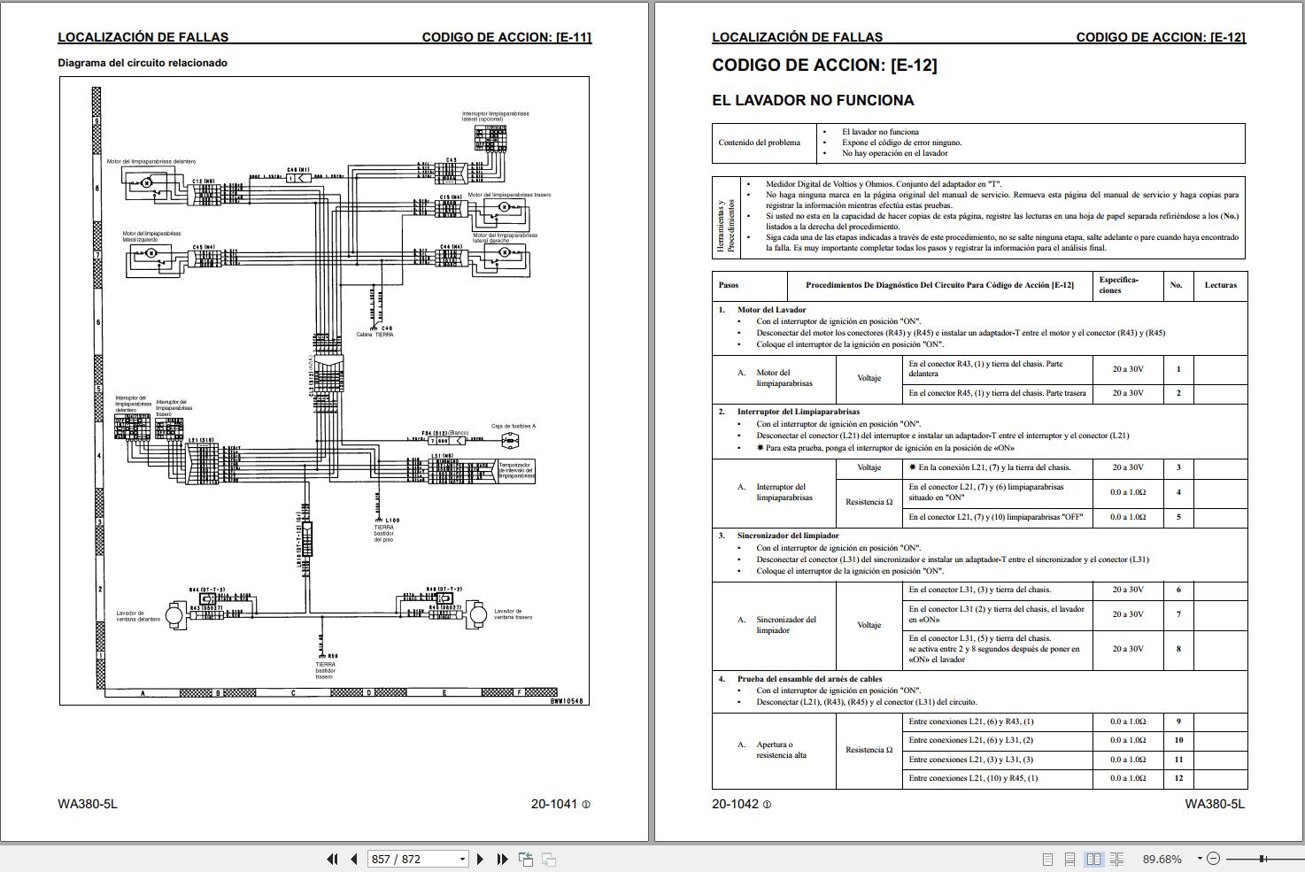 Komatsu Wheel Loader WA380 5L Shop Manual GSBM009702 ES 1