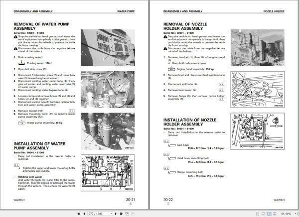 Komatsu Wheel Loader WA700 3 Shop Manual 1