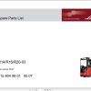 Linde Forklift R14 R16 R20 03 Spare Parts List 115 804 98 01 1